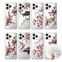 Películas Transparentes Personalizadas con Impresión 3D de Flores de Ciruelo para Máquinas de Corte, Adhesivos Decorativos para la Parte Trasera del Teléfono