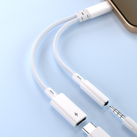 Verbesserte Version Weißer Universeller USB-C zu 3,5mm Audio-Ladeadapter Geflochtener Schnelllade-Konverter für Handy Tablet Laptop