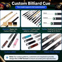 Özelleştirilmiş Düşük Sapma Etkili Darbeye Dayanıklı 1/2 Bölmeli Rus Bilardo Şaftı İstaka Çubuğu (Rus Bilardo Kulübü için)