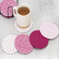 Ensembles de dessous de plat réutilisables en corde de coton tressée, de style moderne et international, pour bols, casseroles et assiettes, pour usage domestique