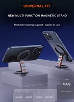 Support de téléphone magnétique en alliage d'aluminium, support de bracelet en silicone pliable, support de téléphone portable réglable pour la plupart des smartphones