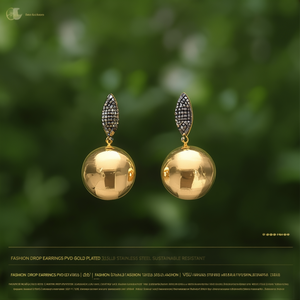 Boucles d'oreilles pendantes tendance en acier inoxydable 316L plaqué or PVD, durables et résistantes - Product Image 3