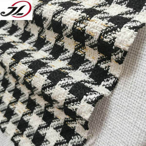 Китайский производитель, черно-белая твидовая ткань с рисунком гусиных лапок для пальто - Product Image 1