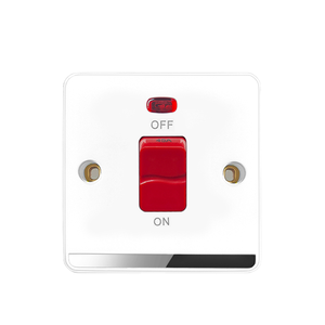 สวิตช์ติดผนังแบบ 1 ทาง มาตรฐานอังกฤษ 10A ระดับ IP21 ผลิตจากวัสดุ PC พร้อมไฟ LED สีแดง แรงดันไฟฟ้าสูงสุด 250V - Product Image 1