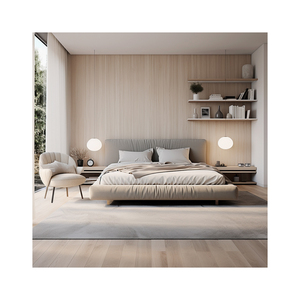 2024 AI Modern Cream Bedroom Design Nordic Minimalist Style 3D Rendering Service for Home Furniture - Product Image 1