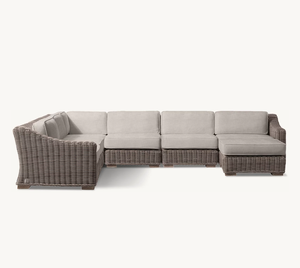 Factory Hot Sale <b>Outdoor</b> Garden <b>Rattan</b> U-shaped Hotel Balcony Chaise Longue Villa Courtyard <b>Rattan</b> <b>Outdoor</b> Furniture - Product Image 1