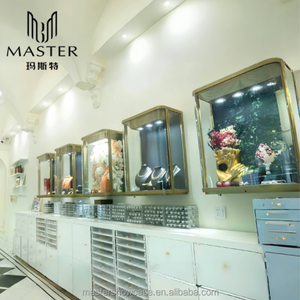 Exposição de vidro curvo personalizada Gabinete de exibição de parede em aço inoxidável <span class=keywords><strong>Showcase</strong></span> LED Lockable Jewelry Wall <span class=keywords><strong>showcase</strong></span> - Product Image 6