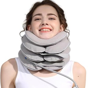 Attelle de soutien du cou réglable, dispositif de traction cervicale doublé de TPU pour l'immobilisation du cou et la correction de la posture, couleur grise - Product Image 1