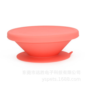 Bol en silicone pour animaux de compagnie, avec ventouse, forme ronde, pour l'alimentation des chats et des chiens, 175x175x70mm, anti-poussière, alimentation lente - Product Image 4