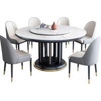 Ensemble de table à manger circulaire en bois massif, style minimaliste moderne, avec centre rotatif, pour appartements petits/grands, origine Chine, modèle