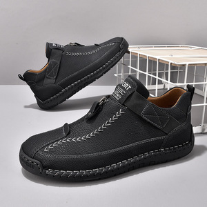 Zapatos de Hombre de Cuero PU, Mocasines Casuales Sin Cordones, Zapatos de Cuero Transpirables, Zapatos Planos de Moda para Hombre, Mocasines de Trabajo, Tallas Grandes - Product Image 3