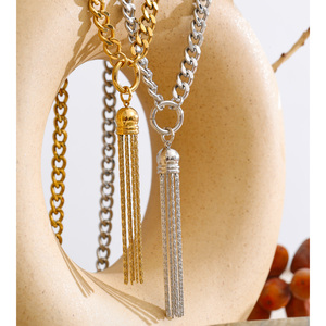 JINYOU 7688 Collana con Ciondolo a Catena Grossa Stile Punk, <span class=keywords><strong>in</strong></span> Acciaio Inossidabile Placcato Oro per Donne - Product Image 4