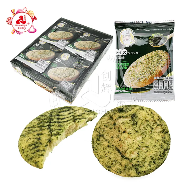 Hot venda de grãos lanches frescos biscoitos crocantes crocante algas arroz cracker