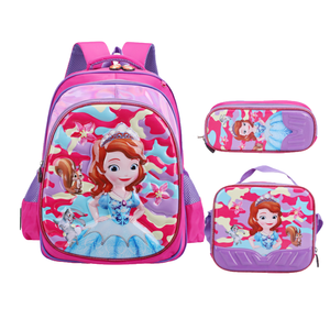 3 in 1 Cartoon School bags Set with Lunch Box Pencil Case Girls Kids Backpack Children School Bags