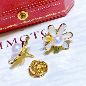 High Quality Summer Hot Gold Daisy <b>Single</b> Bead Brooch Freshwater Breast Decoration Natural Pearl <b>Flower</b> Wholesale Number Pattern - Product Image 2