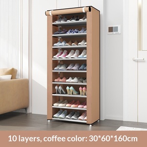 <span class=keywords><strong>Zapatero</strong></span> de acero Cedar Space de 10 niveles con rejilla antipolvo y puerta enrollable, armario de tela que ahorra espacio para almacenamiento en la entrada del hogar - Product Image 2