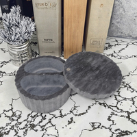 Boîte de rangement multifonctionnelle en marbre rond de style nordique de 5,2 pouces avec couvercle rotatif pour la décoration de la maison