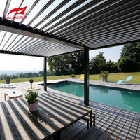 SUNC Outdoor Moderne Elektrische Pergola Überdachung Terrasse 5m X 3m Wasserdicht Bioklimatisch Manuell Motorisiert Aluminium-Pergola