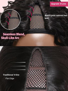 Vague de corps V partie perruque cheveux humains Clip sans colle en 100% vrais cheveux humains V-partie perruques sans colle sans coudre perruque pour les débutants amicale - Product Image 4