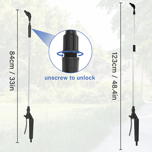Bahçe ve Araba Yıkama, Evcil Hayvan Banyosu için Manuel Ayarlanabilir Nozul Tetikli Sprey Çubuğu, Katlanabilir Teleskopik Saplı Su Tabancası - Product Image 2