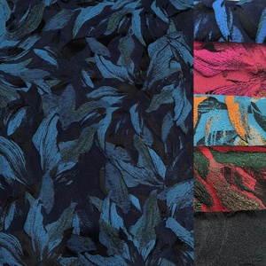 Nais New <span class=keywords><strong>Polyester</strong></span> Màu Đen Với Hải Quân Trắng Màu Xanh Trừu Tượng Dot Dòng Hướng Dương Nổi Lá Thiết Kế Thổ Cẩm Vải Jacquard Vải - Product Image 6