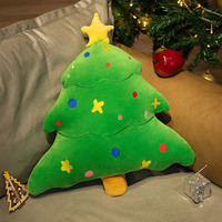 Coussin décoratif en peluche en forme de sapin de Noël en coton PP doux, jouet de décoration de Noël