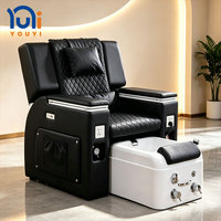Chaise de manucure et pédicure de luxe personnalisée pour salon de beauté, avec bain de pieds spa 180 °   Fauteuil de massage pour pédicure inclinable et réglable