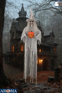 Décoration d'Halloween Sorcière Effrayante avec Yeux Clignotants et Sons Horribles pour Maison Hantée, Bar, Fête, Porche, Jardin Arrière - Product Image 2