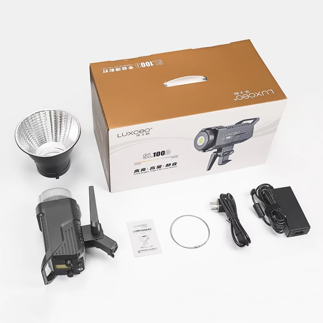 LUXCEO SL100D Mode Bowens Mount Photography Studio Light LED Video Light Bi-Color 2700-6500K 100W CRI95+ 6 Light Effects Silent