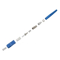Conector de fibra óptica SC/UPC, conector simple de 3,0mm, modo único azul, con virola, salida de fábrica