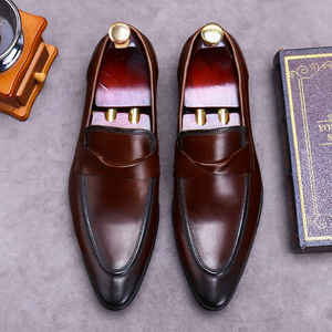 Zapatos Oxford de cuero genuino de alta gama, estilo británico, formales, con cordones, para hombre, con punta en pico, hechos a mano, antideslizantes, para novio. - Product Image 5