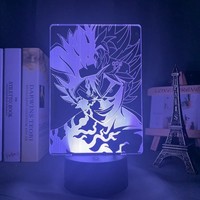 Lampe de nuit LED 3D Illusion Black Clover Anime, changeant de couleur, en acrylique, alimentée par USB, pour la décoration de chambre et cadeau pour les fans