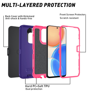 2024 mới ba-trong-một Silicone chống sốc điện thoại bảo vệ Bumper trường hợp đối với Honor X5 cộng với - Product Image 5