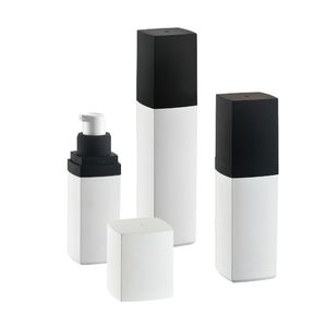 Loción cosmética recargable con bomba sin aire acrílica en aerosol cuadrado de lujo con tipo de sellado de serigrafía - Product Image 2