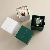 Boîte de rangement pour bijoux en carton avec logo personnalisé, doublure en papier, boîte à montre, coussin, emballage cadeau pour montre, bracelet, jonc