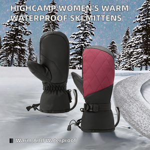 Guantes de Esquí Impermeables, Guantes de Nieve con Aislamiento Térmico, Cordón Ajustable, para Deportes de Invierno, Snowboard, Esquí, Deportes al Aire Libre, Logotipo Personalizado - Product Image 2