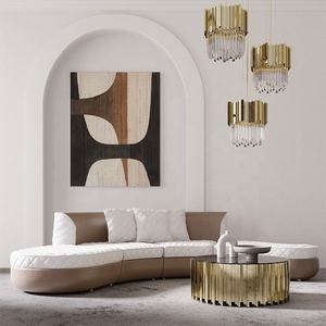 Canapé étendu avec pouf canapé d'angle sectionnel modulaire chaise réversible 4 pièces canapé en plumes canapé de salon - Product Image 5