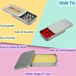 Mini hojalata de Metal <span class=keywords><strong>Rectangular</strong></span>, 60x34x11mm, negra, rosa, dorada, mate, deslizante, para pregrabados - Product Image 3