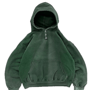 Áo hoodie nam chất liệu cotton Pháp dày dặn, kiểu dáng rộng, không dây rút, đã qua xử lý làm cũ, kiểu vintage. - Product Image 3