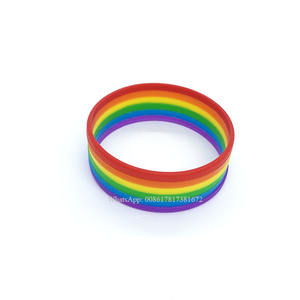 Fabrik Nach <span class=keywords><strong>standard</strong></span> größe regenbogen homosexuell stolz silikon souvenir armband armband - Product Image 4