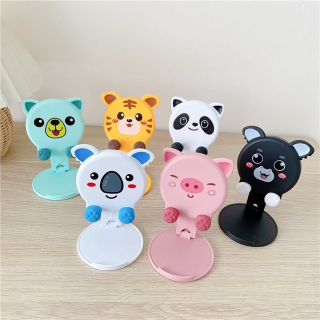 Universal Cartoon Animal Phone Holder, Plastic Adjustable Stand for All Mobile Phones
