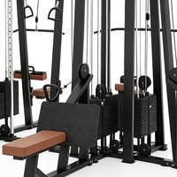Machine de musculation multi-stations 8 postes en acier inoxydable pour usage commercial en salle de sport, option logo personnalisé, dimensions 5170*4605*2345mm