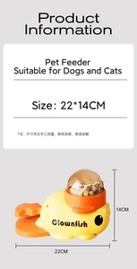 Jouet distributeur de friandises interactif en forme de canard jaune pour chats et chiens, jouet d'enrichissement et de puzzle à alimentation lente pour petits animaux - Product Image 5