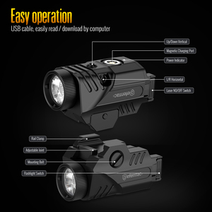 ไฟฉายยุทธวิธี MSH Manufacturer Blue Laser 500lm แสงสีน้ำเงิน พร้อมลำแสงสีน้ำเงินแบบคอมโบ และสายชาร์จแม่เหล็ก - Product Image 5