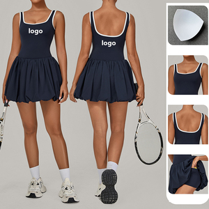 Mono Deportivo <span class=keywords><strong>para</strong></span> Mujer, Vestido Deportivo de Una Pieza <span class=keywords><strong>para</strong></span> Correr, Tenis, Golf, Yoga, con Shorts y Falda Deportiva con Relleno - Product Image 1