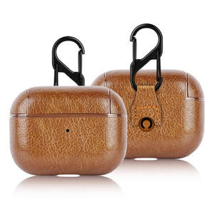 Étui pour écouteurs en cuir PU antichoc avec boucle, protection intégrale à 360° pour <span class=keywords><strong>Airpods</strong></span> 1 4 <span class=keywords><strong>Pro</strong></span> <span class=keywords><strong>2</strong></span> <span class=keywords><strong>3</strong></span> - Product Image 3