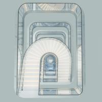 Conception d'escalier de villa de luxe Guangdong Escaliers en verre flotté personnalisés Escalier en colimaçon