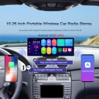 2024 nouveau 10.26 pouces Android 10 4 + 64G sans fil Carplay double objectif Dashcam 1080P prise en charge 3G/4G Sim D Radio lecteur Mp5