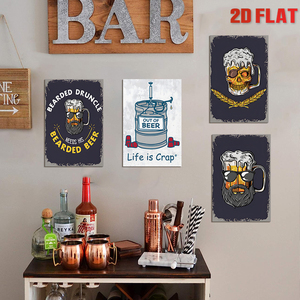 Juego de Letreros Metálicos Divertidos con Temática de Cerveza, Decoración Retro para Pared con Diseño de Hombre con Barba para <span class=keywords><strong>Bar</strong></span> o Cuarto de Hombre - Product Image 1