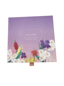 Caja de Regalo Rígida de Cartón Gris de Alta Calidad Personalizada con Cajón Cosmético Morado - Product Image 5